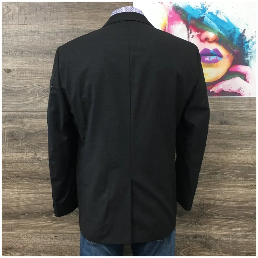 Vintage J Crew Mens Blazer Sport Coat Three Button Casual Jacket 46R‎ Wool Suits